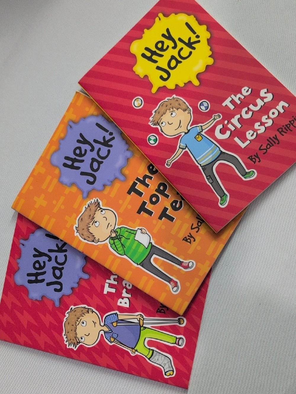 Hey Jack Kids Book Set - Bright Red, Orange & Purple Covers